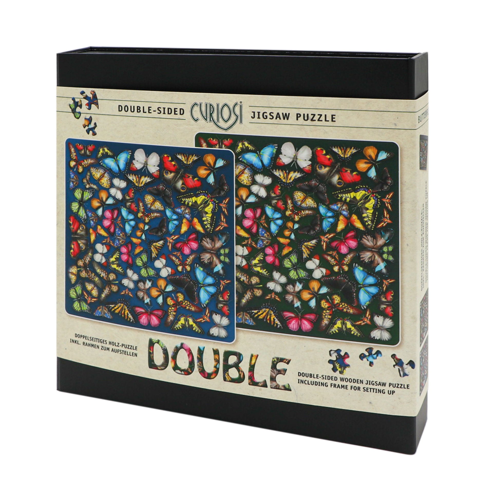 Holzpuzzle Double "Butterfly" inkl. Puzzlerahmen