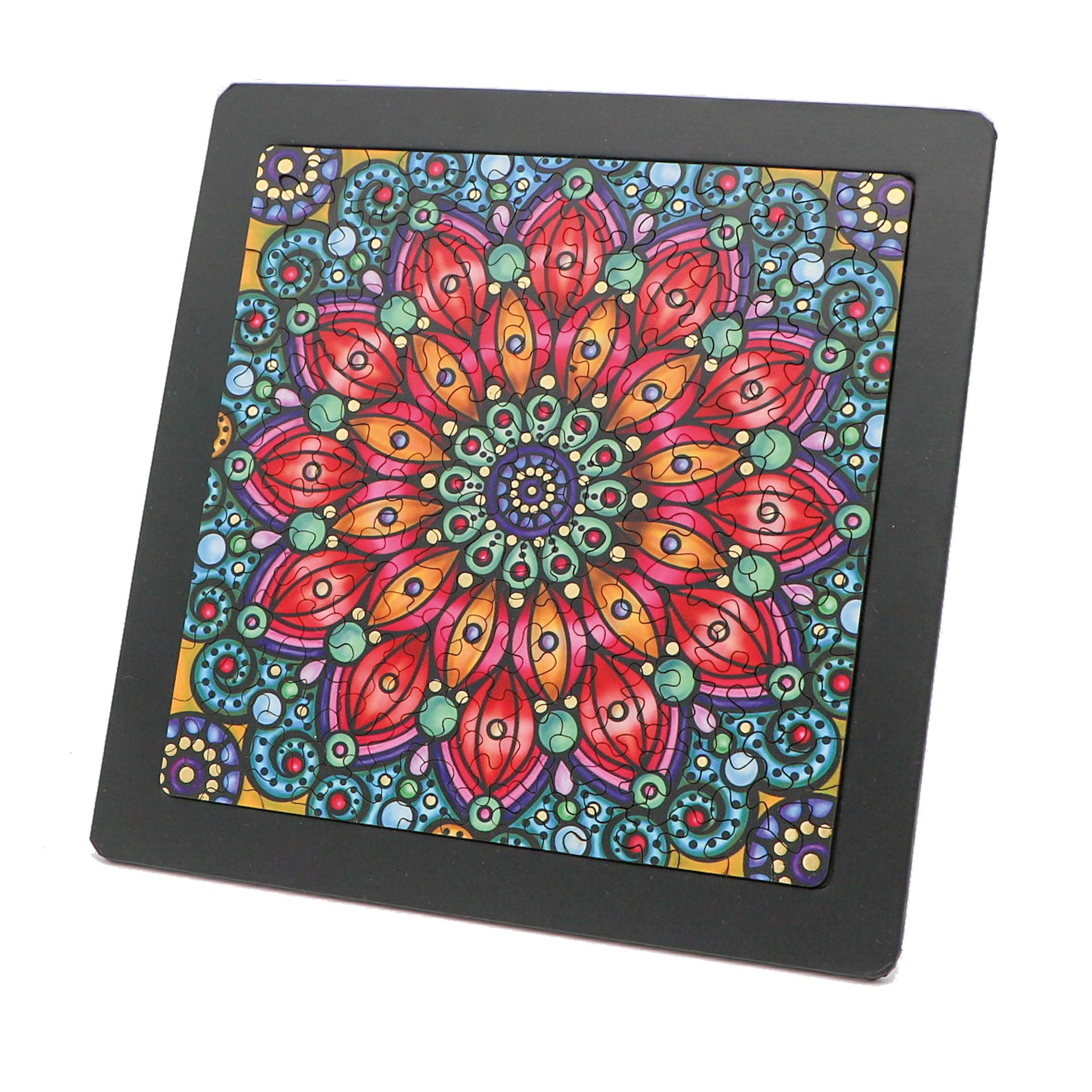 Holzpuzzle Double "Flower" inkl. Puzzlerahmen