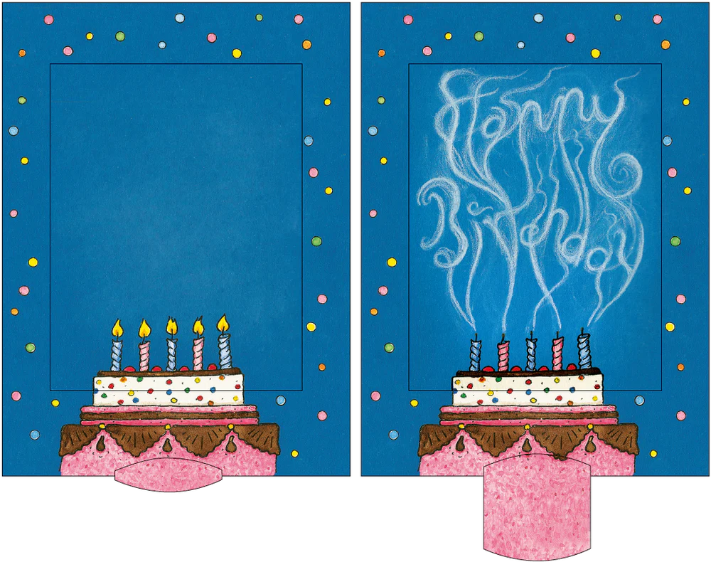 Lebende Karte "Kerzentorte"